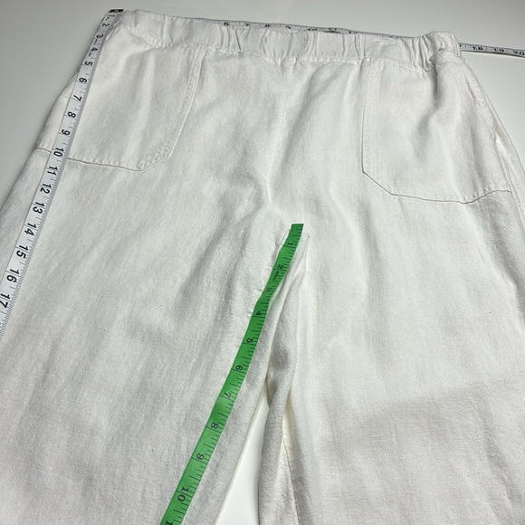 Per Se Ivory Linen & Viscose Pull On Jogger Pants, Sz L - Picture 6 of 9